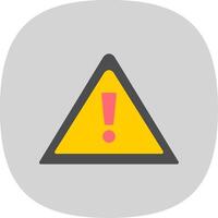 Warning Sign Flat Curve Icon Design vector