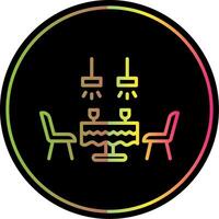 Dining Table Line Gradient Due Color Icon Design vector