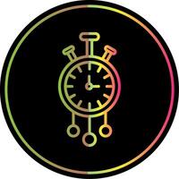 Clock Line Gradient Due Color Icon Design vector