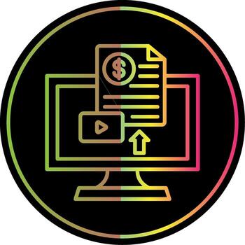 Paid Content Line Gradient Due Color Icon Design vector