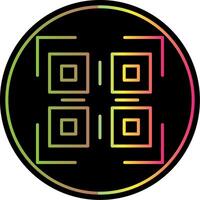 Qr Code Line Gradient Due Color Icon Design vector