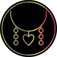 Necklace Line Gradient Due Color Icon Design vector