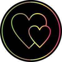 Heart Line Gradient Due Color Icon Design vector