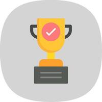 Trophy Flat Curve Icon Design vector