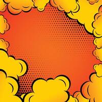 comic clouds on orange background vector