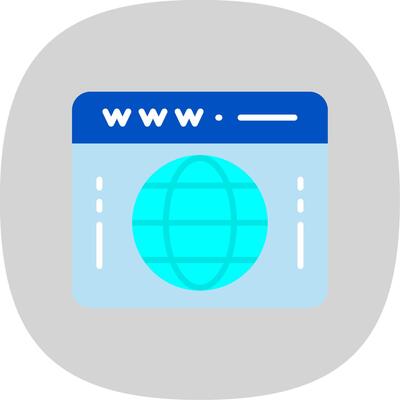 Domain Flat Curve Icon Design