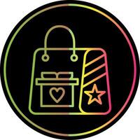 Gift Bag Line Gradient Due Color Icon Design vector