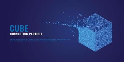 3d cube particle system background vector