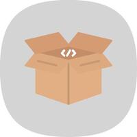 Open Box Flat Curve Icon Design vector