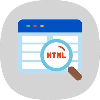 Code Review Flat Curve Icon Design vector