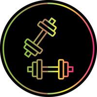 dumbell línea degradado debido color icono diseño vector