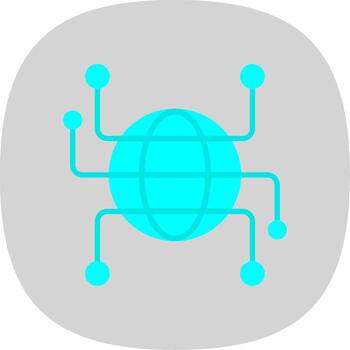 Globe Grid Flat Curve Icon Design vector