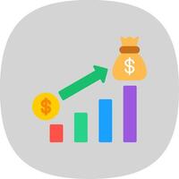 Money Growth Flat Curve Icon Design vector