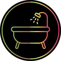 Bathtub Line Gradient Due Color Icon Design vector