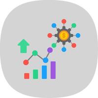 Business Chart Flat Curve Icon Design vector