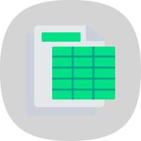 Spreadsheet Flat Curve Icon Design vector