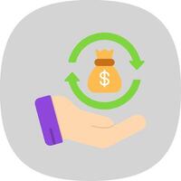 Money Back Flat Curve Icon Design vector