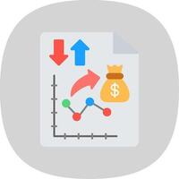 dinero estrategia plano curva icono diseño vector