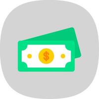 dólar plano curva icono diseño vector