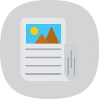 News Report Flat Curve Icon Design vector
