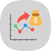 Average Selling Price Flat Curve Icon Design vector