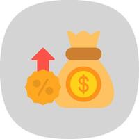 Profits Flat Curve Icon Design vector