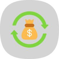 Return Of Investment Flat Curve Icon Design vector