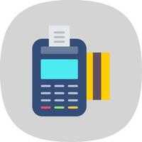 Pos Terminal Flat Curve Icon Design vector