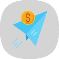 Send Money Flat Curve Icon Design vector
