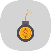 Debt Flat Curve Icon Design vector