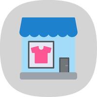 Clothing Shop Flat Curve Icon Design vector