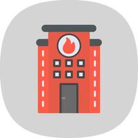 Fire Station Flat Curve Icon Design vector