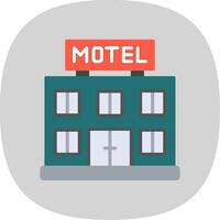 motel plano curva icono diseño vector