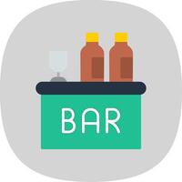 bar plano curva icono diseño vector