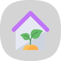 Greenhouse Flat Curve Icon Design vector