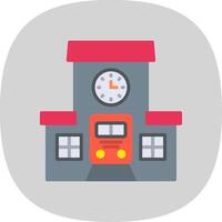 Train Station Flat Curve Icon Design vector
