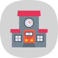 Train Station Flat Curve Icon Design vector