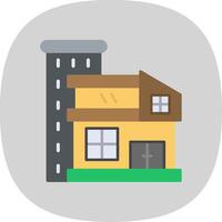 Building Flat Curve Icon Design vector