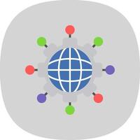 Networking Flat Curve Icon Design vector