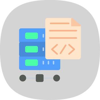 Programming Language Flat Curve Icon Design vector