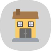 Bungalow Flat Curve Icon Design vector