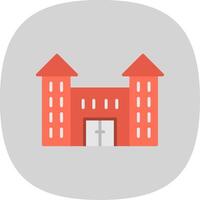 Victorian House Flat Curve Icon Design vector