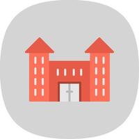 Victorian House Flat Curve Icon Design vector