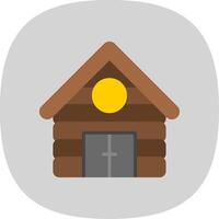 Cabin Flat Curve Icon Design vector