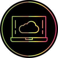 Cloud Line Gradient Due Color Icon Design vector