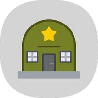 Army Base Flat Curve Icon Design vector