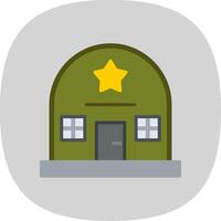 Army Base Flat Curve Icon Design vector