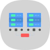 Data Network Flat Curve Icon Design vector