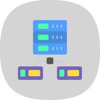 Data Network Flat Curve Icon Design vector