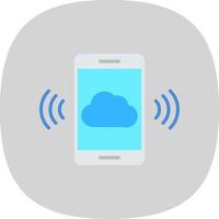 Mobile Cloud Flat Curve Icon Design vector